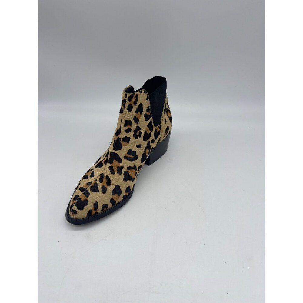 Steve Madden Women Leopard Print Calf Hair Pointed Toe Ankle Bootie Size 6